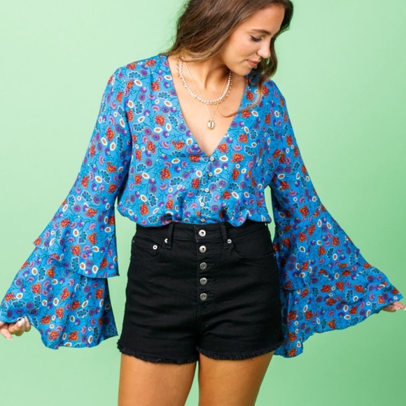 Free People Tops - NEW FREE PEOPLE Floral Bodysuit
